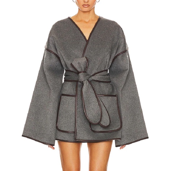 BEST Helsa Revolve Wool Blend Blanket Coat - Grey Casual Quiet Lux - Picture 9 of 9